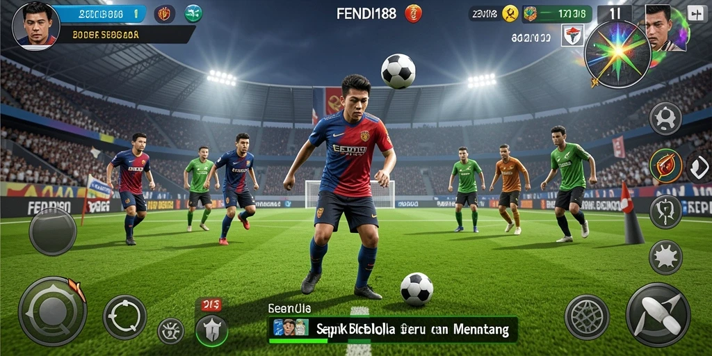 Tampilan menarik gameplay FENDI188 dengan aksi sepak bola yang mendebarkan.