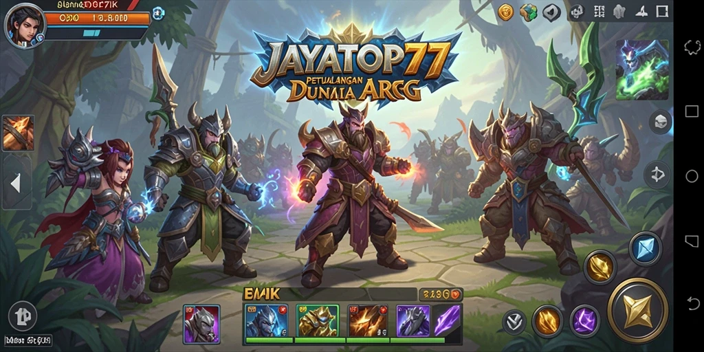 Tampilan gameplay seru dari JAYATOP77 dengan berbagai karakter dan monster.