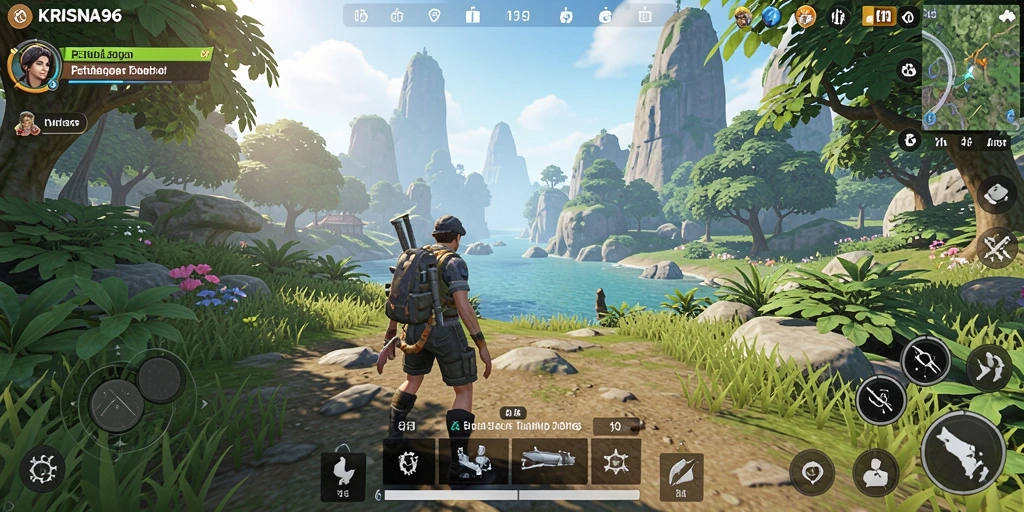 Tampilan gameplay yang luas dan imersif di KRISNA96.