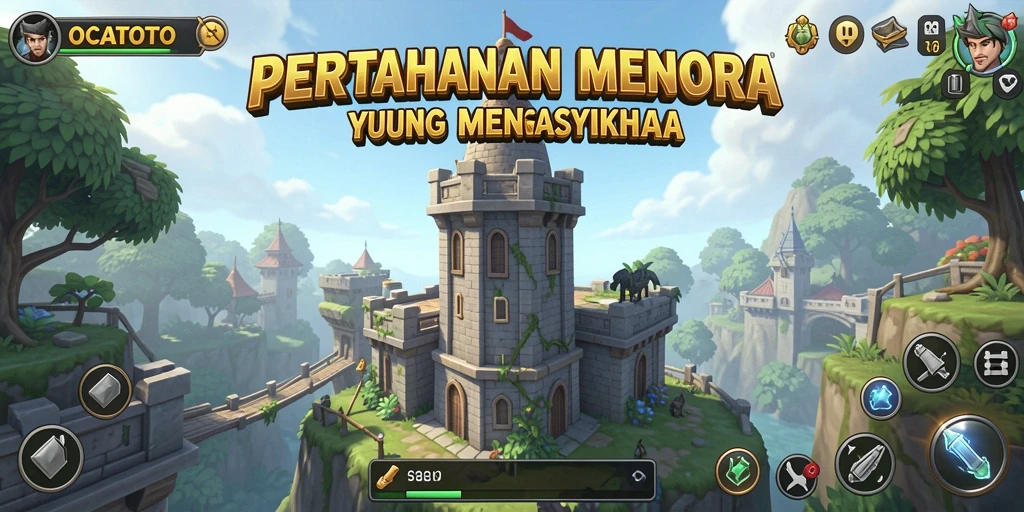 Tampilan menakjubkan gameplay OCATOTO Tower Defense yang seru.