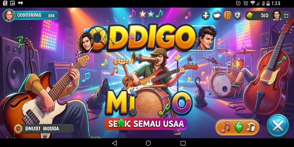 Tampilan gameplay ODDIGO yang penuh warna dan interaktif.