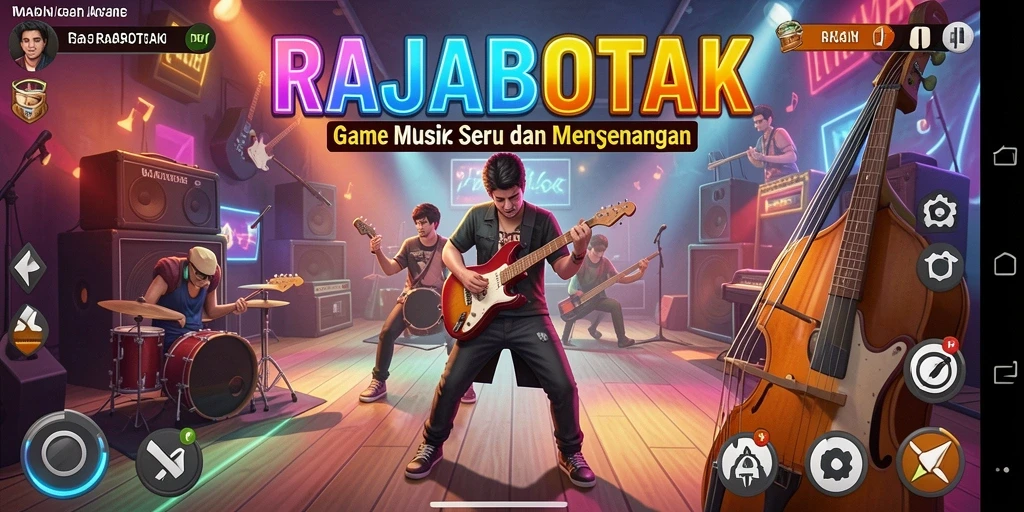 Tampilan permainan musik yang seru dan interaktif di RAJABOTAK.