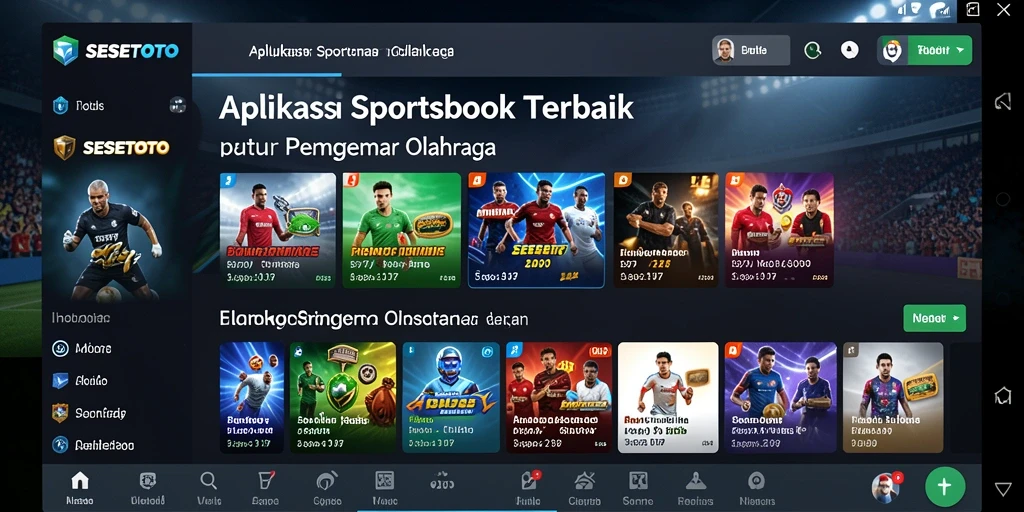Tampilan antarmuka SESETOTO dengan fitur taruhan olahraga yang menarik.