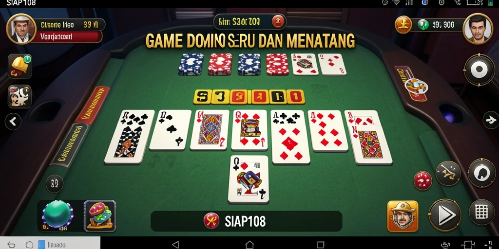 Screenshot gameplay menyenangkan dari SIAP108 saat bermain domino.